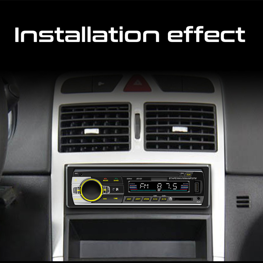 Car Radio Stereo Player 7 Color Digital Bluetooth MP3 Player JSD520 FM Audio Stereo Music USB/SD with In Dash AUX Input