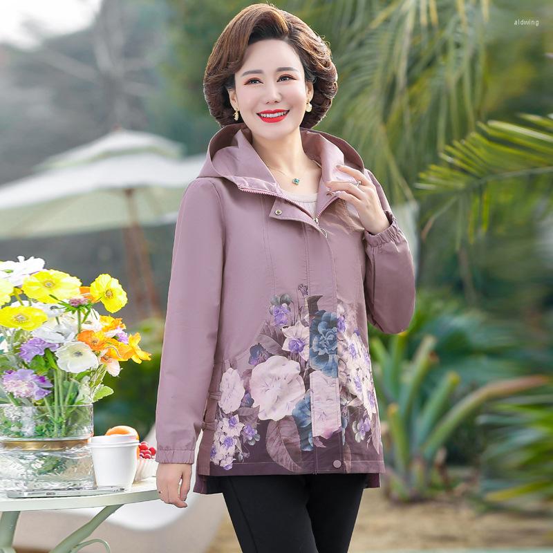 Women's Jackets Fdfklak Floral Print Jacket Women Spring 2022 Pocket Zipper Hooded Windbreaker Famale Outwear Loose Coat Plus Size 5XL, Purple 
Women's Jackets Fdfklak Floral Print Jacket Women Spring 2022 Pocket Zipper Hooded Windbreaker Famale Outwear Loose Coat Plus Size 5XL, Purple