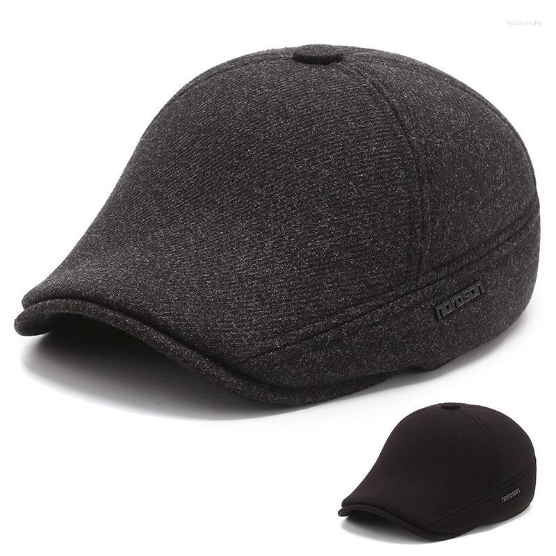 

Berets Winter Men Flat Cap Gatsby Sboy Lvy Irish Hats Earmuffs Cabbie Hat With Ear Flaps Driving Hunting, C05