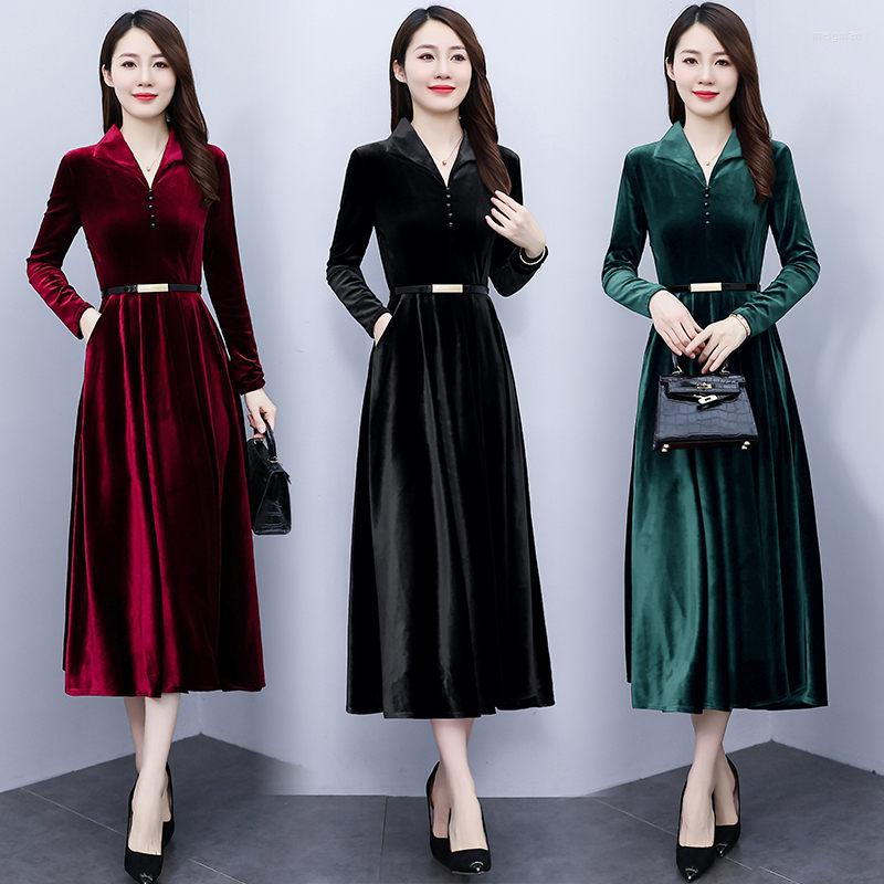 Casual Dresses 2023 Spring And Autumn Lapel Belt Long Sleeve Gold Velvet Dress Temperament Pocket Fashion Retro Elegant Midi Robes T1529, Black
Casual Dresses 2023 Spring And Autumn Lapel Belt Long Sleeve Gold Velvet Dress Temperament Pocket Fashion Retro Elegant Midi Robes T1529, Black