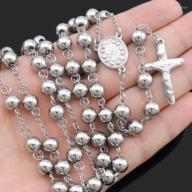 Pendant Necklaces ATGO Classic Rosary Beads Chain Cross 2 Stainless Steel Necklace Womens Mens Wholesale BRN03
Pendant Necklaces ATGO Classic Rosary Beads Chain Cross 2 Stainless Steel Necklace Womens Mens Wholesale BRN03