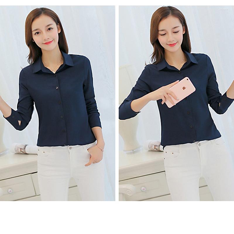 Women' Blouses Autumn Fashion Button Up Shirt Blouse Women Solid Color Lady Long Sleeves Female Loose Street Shirts, Navy
Women' Blouses Autumn Fashion Button Up Shirt Blouse Women Solid Color Lady Long Sleeves Female Loose Street Shirts, Navy