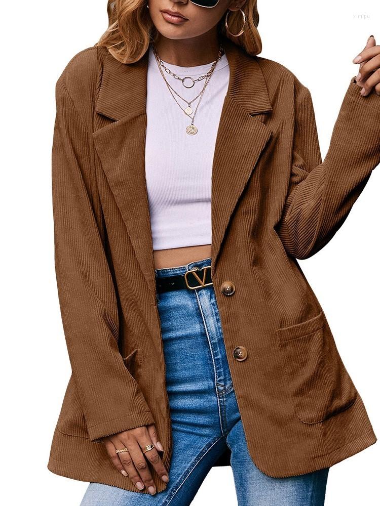 Women' Suits Casual Corduroy Single-breasted Small Suit Commuter Trench Coat Female Fashion Blazer, Brown
Women' Suits Casual Corduroy Single-breasted Small Suit Commuter Trench Coat Female Fashion Blazer, Brown