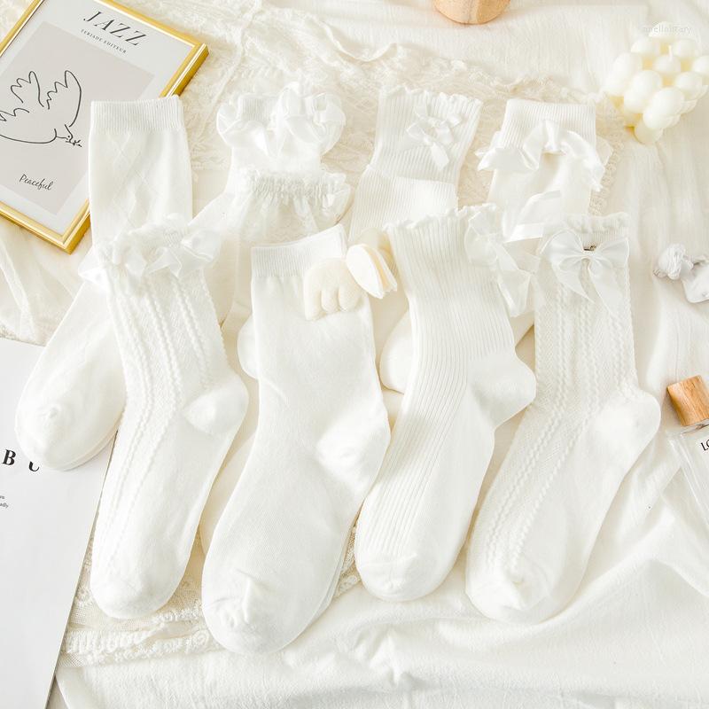 Women Socks Japanese White Angel Wing Bow Lace For Girls Lolita Lovely Kawaii Student Cotton Princess Middle Tube, 082-white
Women Socks Japanese White Angel Wing Bow Lace For Girls Lolita Lovely Kawaii Student Cotton Princess Middle Tube, 082-white