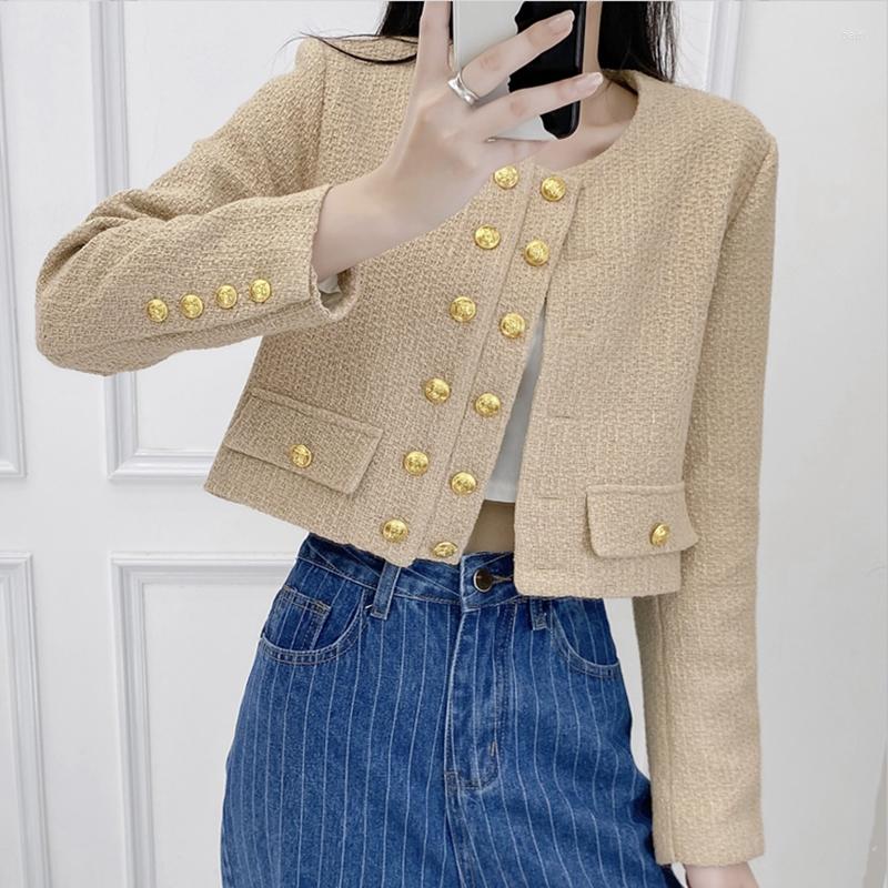 Women' Jackets Autumn Winter Elegant Vintage Long Sleeve Cardigan Coat Fashion Women Crop Top Korean Double-breasted Tweed Jacket Outerwear, Picture shown
Women' Jackets Autumn Winter Elegant Vintage Long Sleeve Cardigan Coat Fashion Women Crop Top Korean Double-breasted Tweed Jacket Outerwear, Picture shown
