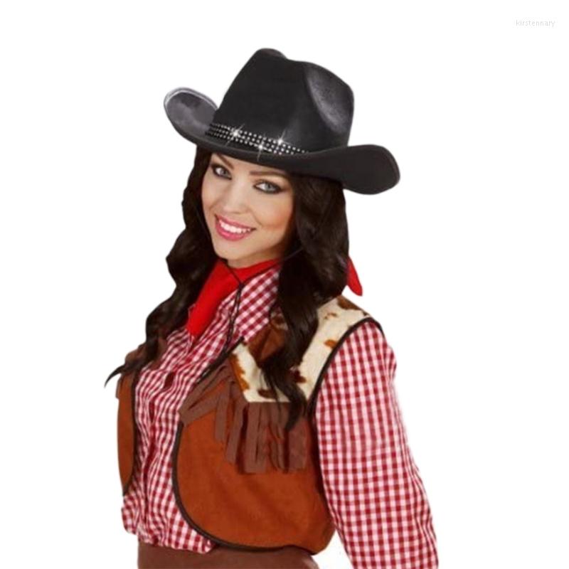 Berets Cowgirl Hat With Sparkling Rhinestones Strip Decorations For Holiday Dress Up Cosplay Party Supplies Costume Accessories, Bn
Berets Cowgirl Hat With Sparkling Rhinestones Strip Decorations For Holiday Dress Up Cosplay Party Supplies Costume Accessories, Bn
