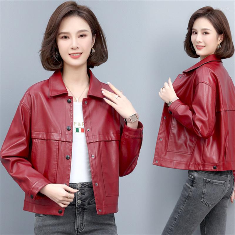 Women's Leather Genuine Real Autumn 2023 Middle Aged Women Haining Short Jacket Loose Versatile Large Sheepskin Fashion, 8891 burgundy
Women's Leather Genuine Real Autumn 2023 Middle Aged Women Haining Short Jacket Loose Versatile Large Sheepskin Fashion, 8891 burgundy