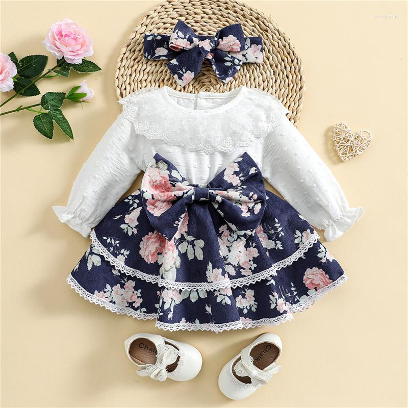 Girl Dresses Baby Girls Dress And Headband Infant Outfit Long Sleeve Ruffled Collar Flower Print Layered Headdress, Picture shown 
Girl Dresses Baby Girls Dress And Headband Infant Outfit Long Sleeve Ruffled Collar Flower Print Layered Headdress, Picture shown