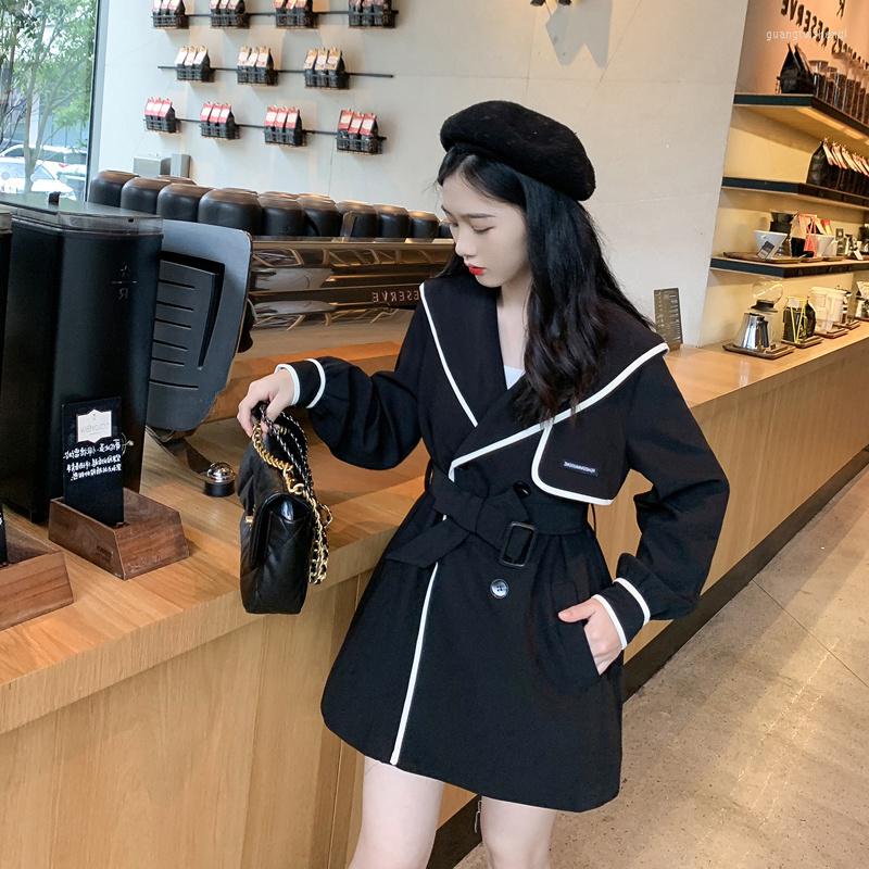 Women's Trench Coats Spring Autumn Coat For Women Retro French Design Waist Navy Collar Small Temperament Long Sleeve Black Windbreaker
Women's Trench Coats Spring Autumn Coat For Women Retro French Design Waist Navy Collar Small Temperament Long Sleeve Black Windbreaker