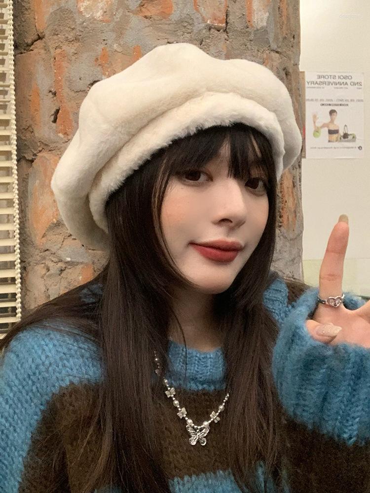 Hats French Style Women Winter Fuzzy Plush Beret Cap Rhinestone Faux Pearl Embellished Solid Color Painter Pumpkin Beanie Hat, White
Hats French Style Women Winter Fuzzy Plush Beret Cap Rhinestone Faux Pearl Embellished Solid Color Painter Pumpkin Beanie Hat, White