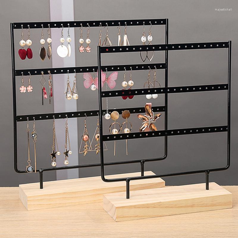 Jewelry Pouches Metal Steel Earrings Necklace Display Stand With Wood Base 3 Layers Bracelets Holder Stud Personal Home Storage
Jewelry Pouches Metal Steel Earrings Necklace Display Stand With Wood Base 3 Layers Bracelets Holder Stud Personal Home Storage
