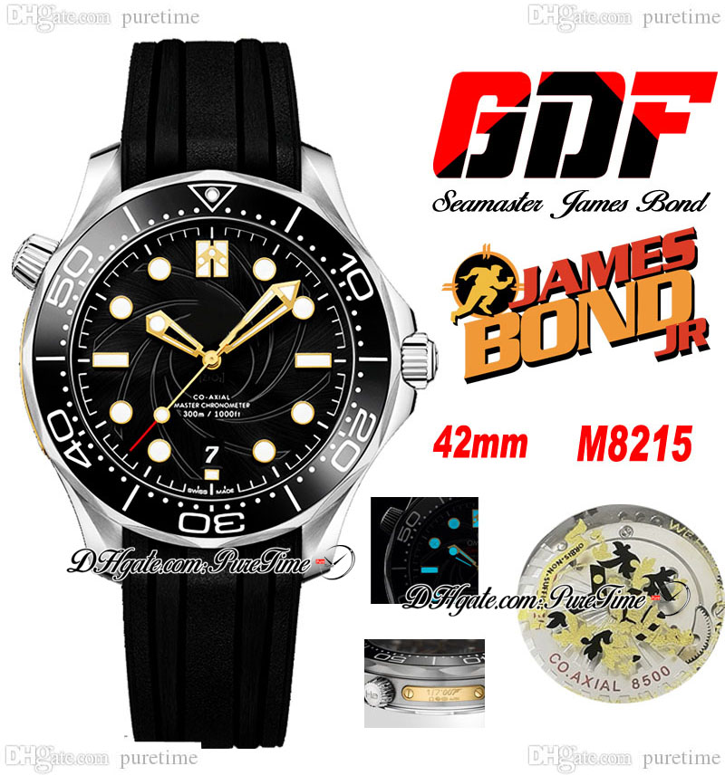 GDF Diver 300M Miyota 8215 Automatic Mens Watch 42mm James Bond 007 50th Black Textured Dial Black Rubber 210.22.42.20.01.004 New Puretime B2, E300c (1)
GDF Diver 300M Miyota 8215 Automatic Mens Watch 42mm James Bond 007 50th Black Textured Dial Black Rubber 210.22.42.20.01.004 New Puretime B2, E300c (1)