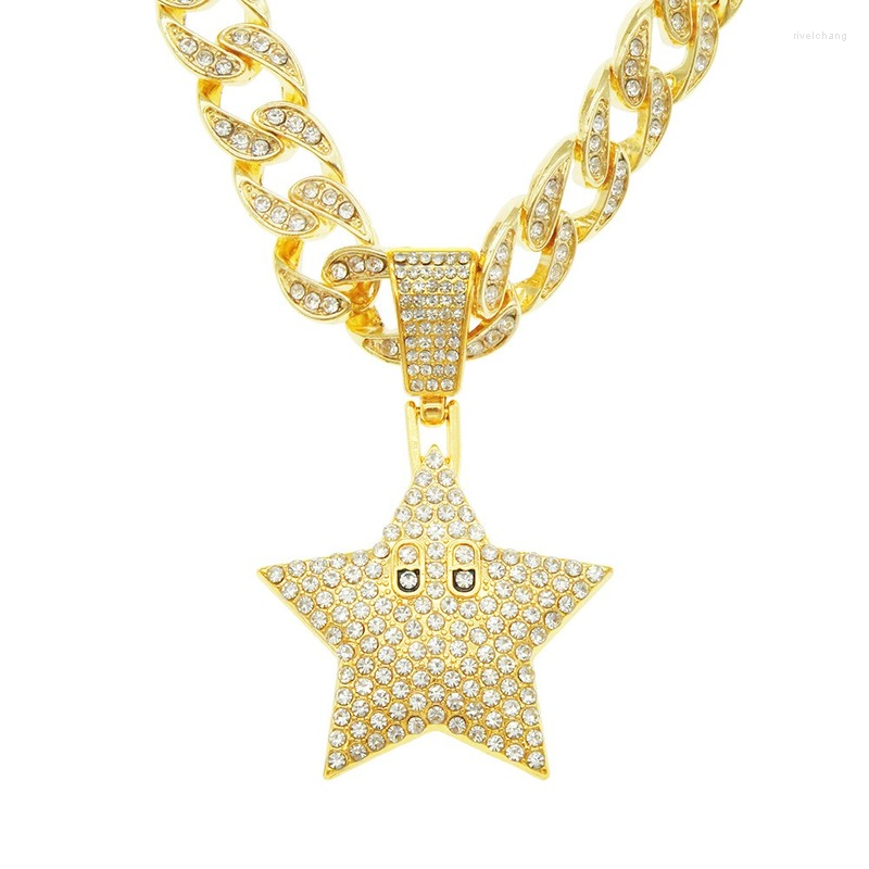 Pendant Necklaces Hip Hop Bling Iced Out Full Rhinestones Cuban Link Chain Gold Silver Color Star Necklace For Men Women Rapper Jewelry Gift
Pendant Necklaces Hip Hop Bling Iced Out Full Rhinestones Cuban Link Chain Gold Silver Color Star Necklace For Men Women Rapper Jewelry Gift