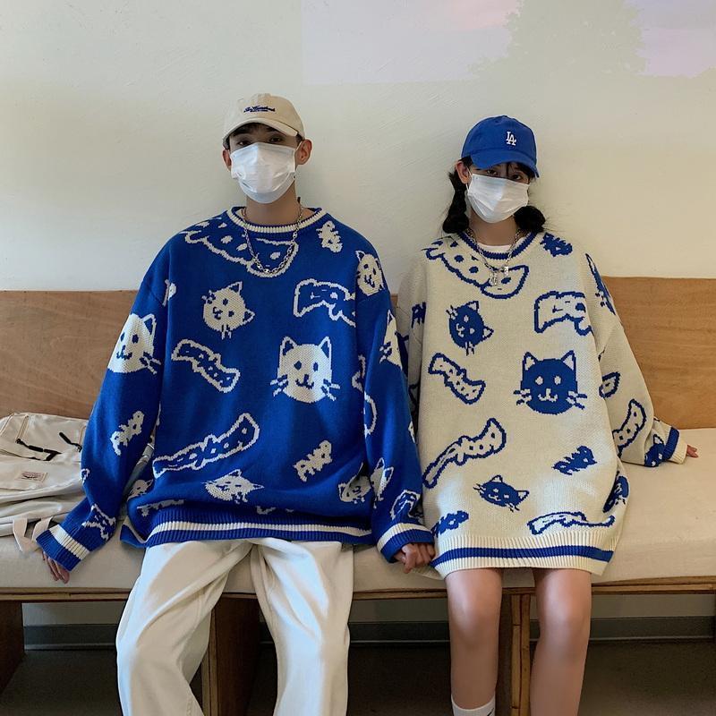 Men s Sweaters Autumn and winter Japanese retro female cat full print knitted sweater couple wear casual trendy men s 221206, Khaki
Men s Sweaters Autumn and winter Japanese retro female cat full print knitted sweater couple wear casual trendy men s 221206, Khaki