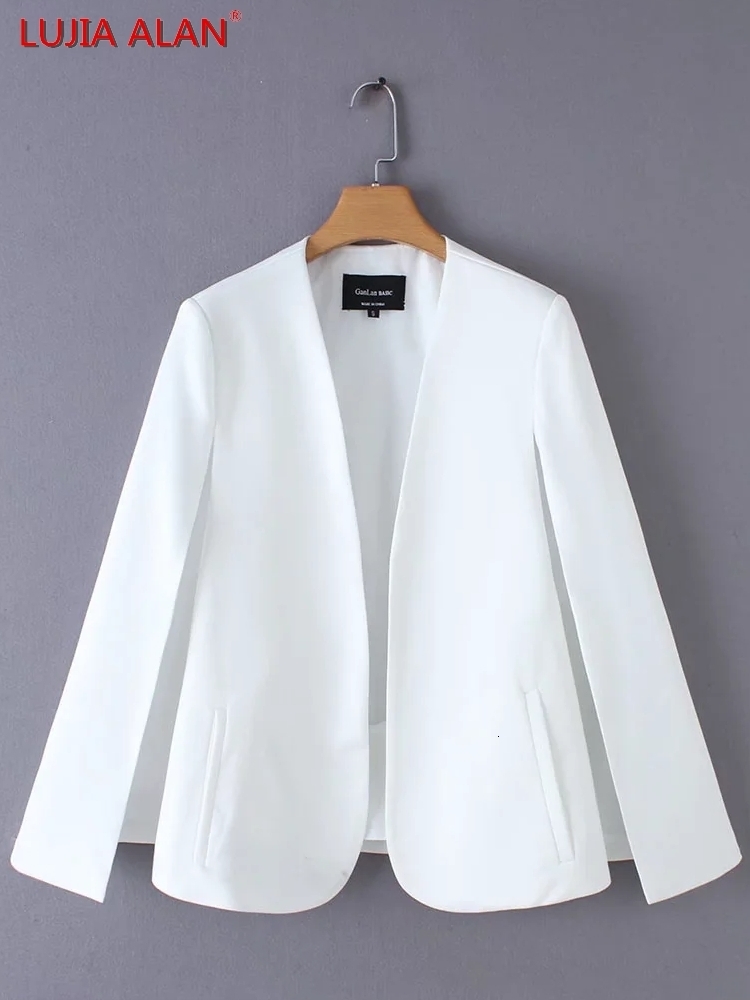 Women s Jackets Women Split Design Cloak Suit Coat Office Lady Black White Jacket Fashion Streetwear Casual Loose Outerwear Tops C613 221206
Women s Jackets Women Split Design Cloak Suit Coat Office Lady Black White Jacket Fashion Streetwear Casual Loose Outerwear Tops C613 221206