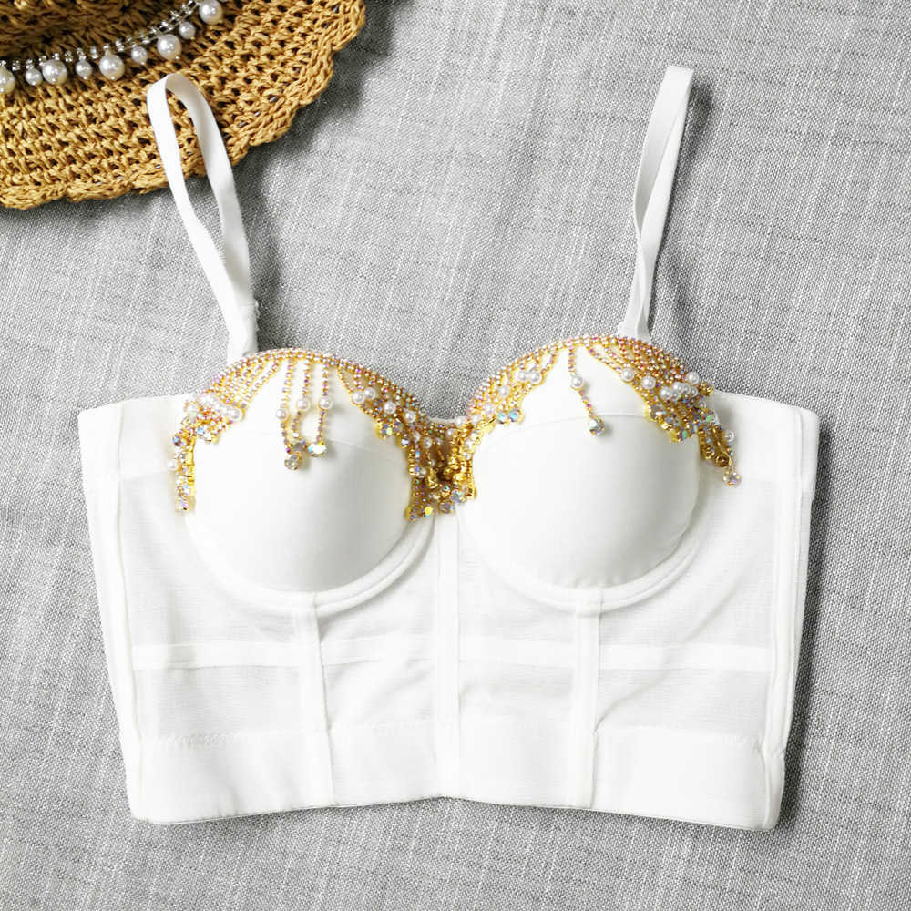 Nightclub Dandy Folk Dance Performance Blouse with Gold Chain and Tassel Sexy Sling Vest Cushion Top Female, White2
Nightclub Dandy Folk Dance Performance Blouse with Gold Chain and Tassel Sexy Sling Vest Cushion Top Female, White2