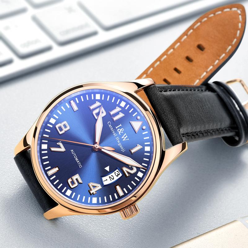 Wristwatches CARNIVAL Brand 2022 Men Watches Business Mechanical Watch Men's Leather Band 30M Waterproof Date Relogio Masculino
Wristwatches CARNIVAL Brand 2022 Men Watches Business Mechanical Watch Men's Leather Band 30M Waterproof Date Relogio Masculino