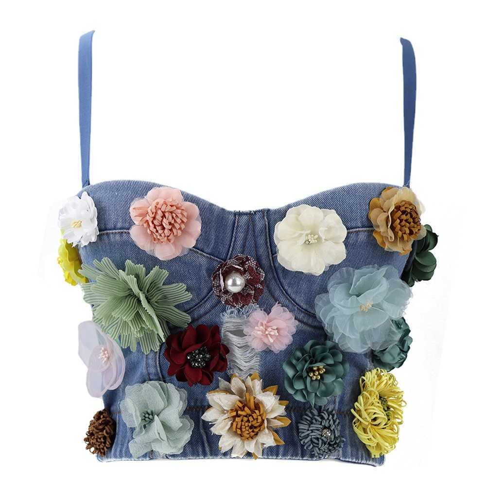 Classic new flower color matching denim vest short soft fairy multi color suspender wrapped chest underwear, Denim heather
Classic new flower color matching denim vest short soft fairy multi color suspender wrapped chest underwear, Denim heather