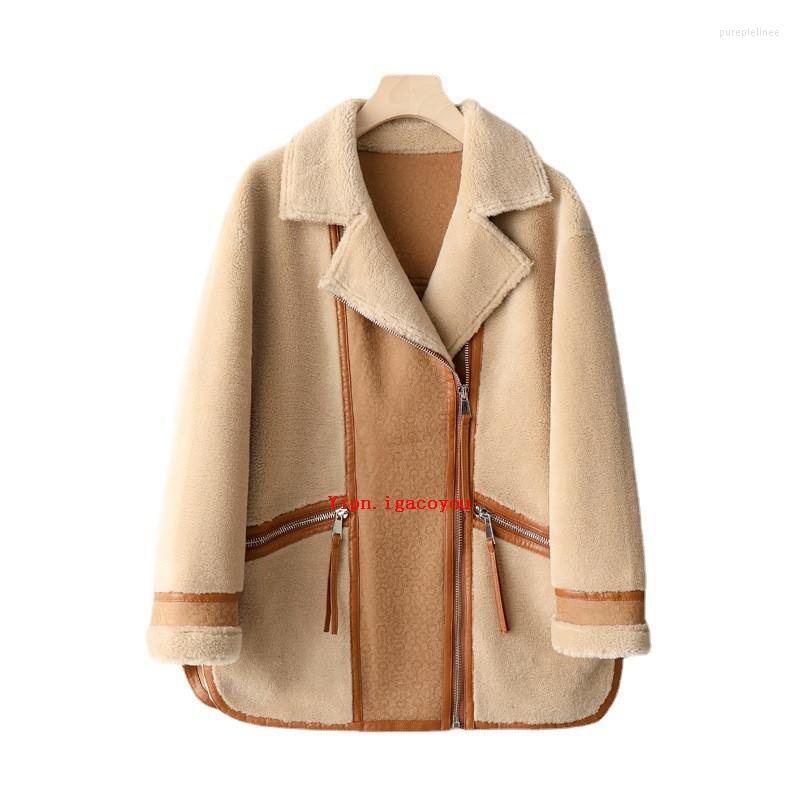 Women' Fur Winter Lambswool Coat Women Korean Fashion Zipper Warm Jacket Female Loose Granular Sheep Velvet Overcoat Ladies H2627, Apricot
Women' Fur Winter Lambswool Coat Women Korean Fashion Zipper Warm Jacket Female Loose Granular Sheep Velvet Overcoat Ladies H2627, Apricot