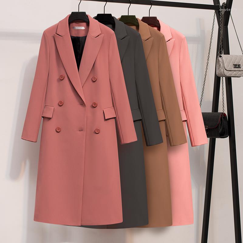 Women' Suits Women' 2022 Spring And Autumn Korean Version Fashion Suit Long Double-breasted Solid Color Jacket
Women' Suits Women' 2022 Spring And Autumn Korean Version Fashion Suit Long Double-breasted Solid Color Jacket