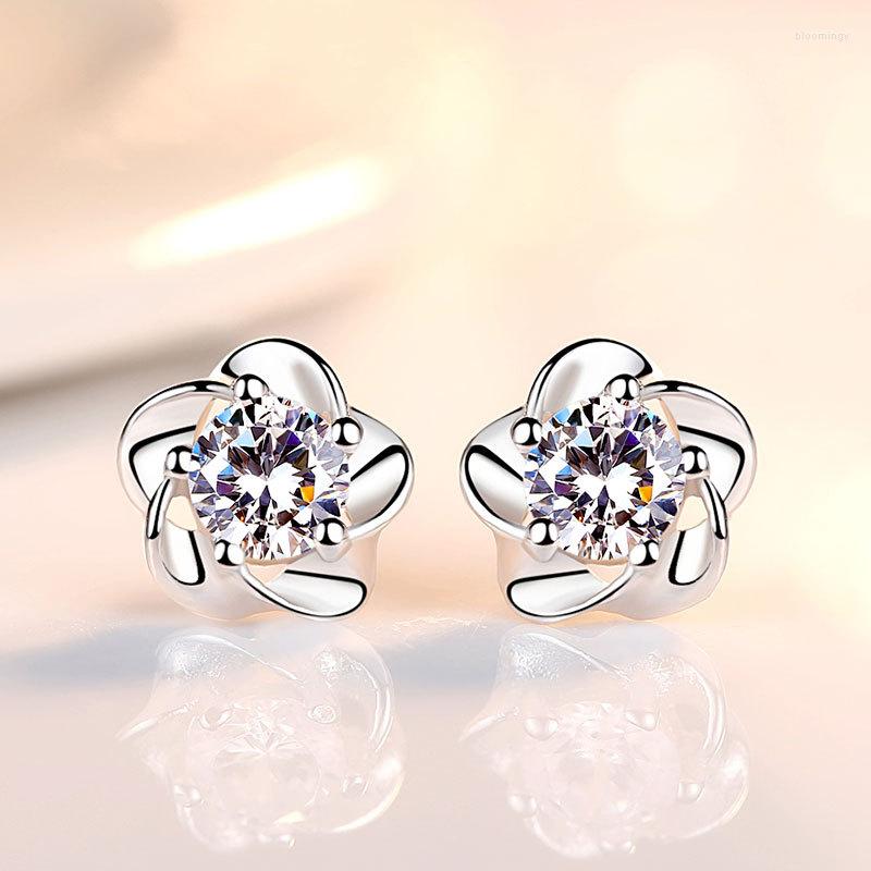 Stud Earrings Dainty Female Natural White Crystal Real 925 Sterling Silver Wedding For Women Classic Flower
Stud Earrings Dainty Female Natural White Crystal Real 925 Sterling Silver Wedding For Women Classic Flower