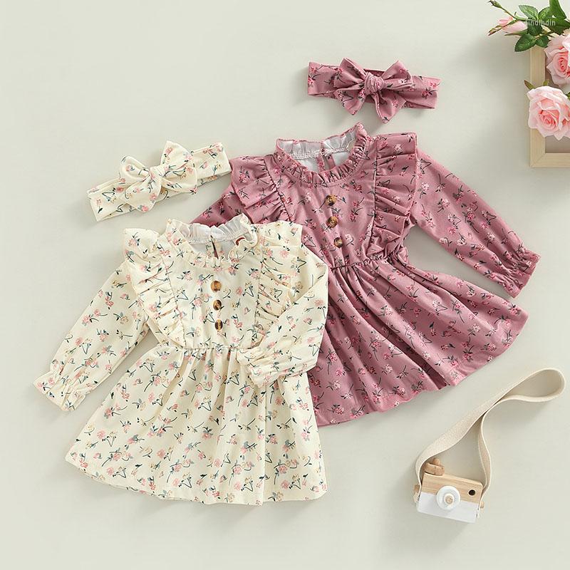 Girl Dresses Toddler Baby's Clothes Flower Print Dress With Bow Headband Long Sleeve Crew Neck Button Embellished A-Line Summer, Yellow
Girl Dresses Toddler Baby's Clothes Flower Print Dress With Bow Headband Long Sleeve Crew Neck Button Embellished A-Line Summer, Yellow