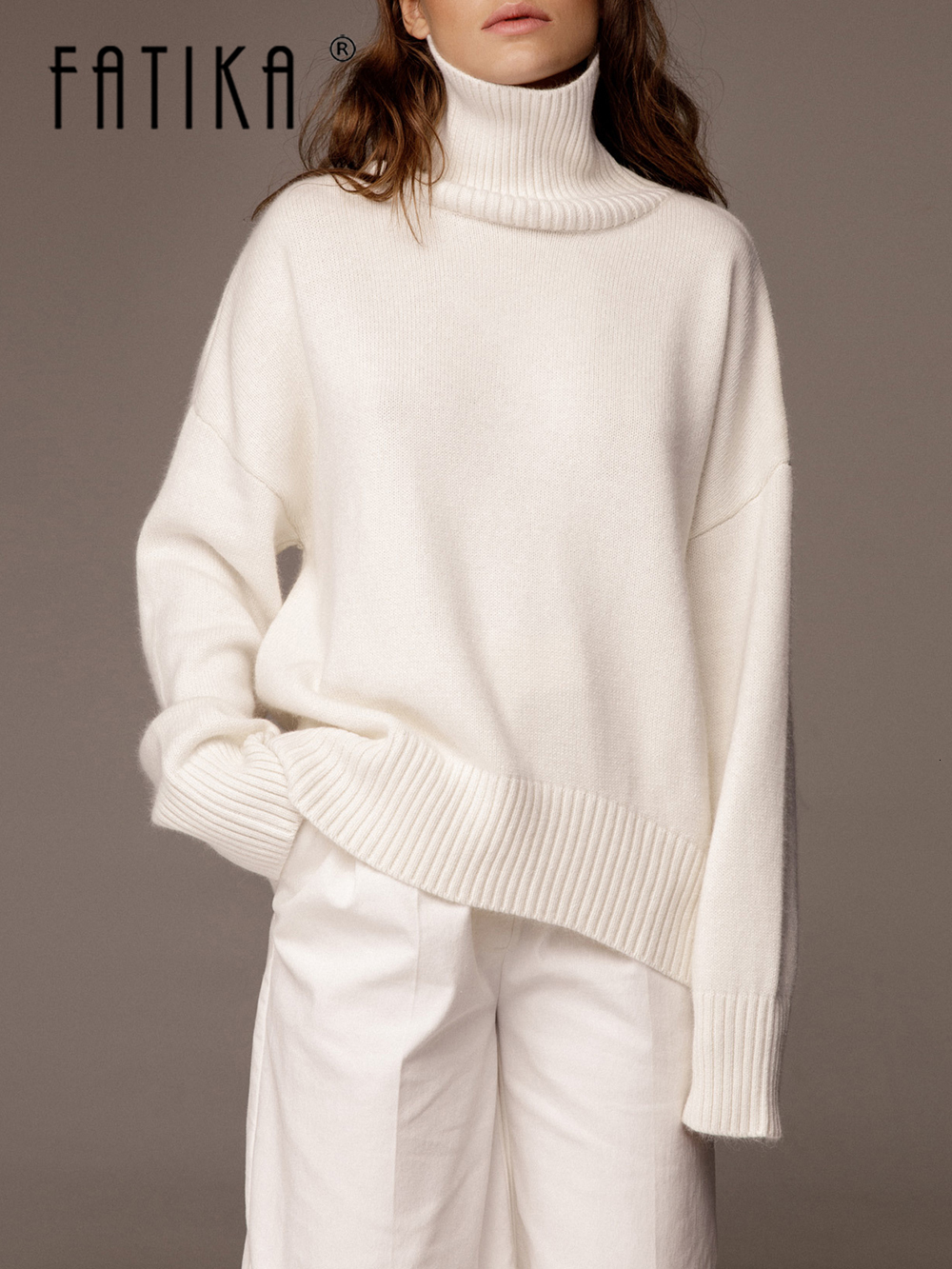 Women' Sweaters Fatika Women Turtleneck Sweater Female Pullovers Vintage Warm Jumper Basic Knitted Autumn Winter Lazy Oaf Top 221207, Khaki
Women' Sweaters Fatika Women Turtleneck Sweater Female Pullovers Vintage Warm Jumper Basic Knitted Autumn Winter Lazy Oaf Top 221207, Khaki