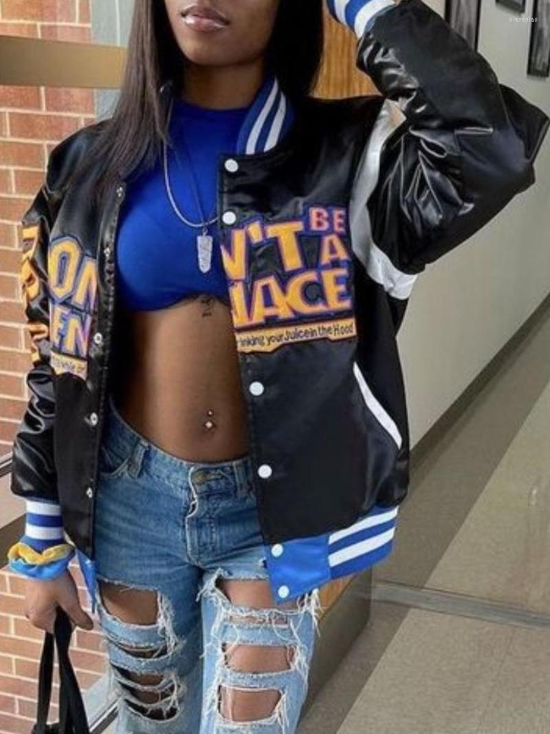 Outerwear Plus Size Figure Letter Print Varsity Jacket Fall Winter Patchwork Jackets Women Long Sleeve Tops Ladies Coat, Black
Outerwear Plus Size Figure Letter Print Varsity Jacket Fall Winter Patchwork Jackets Women Long Sleeve Tops Ladies Coat, Black