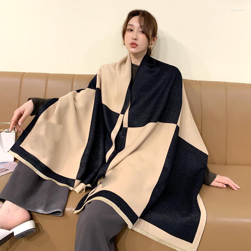 Scarves Scarf Women Winter European American Color Matching Warm Imitation Cashmere Double-sided Girl Shawl Office Blanket
Scarves Scarf Women Winter European American Color Matching Warm Imitation Cashmere Double-sided Girl Shawl Office Blanket