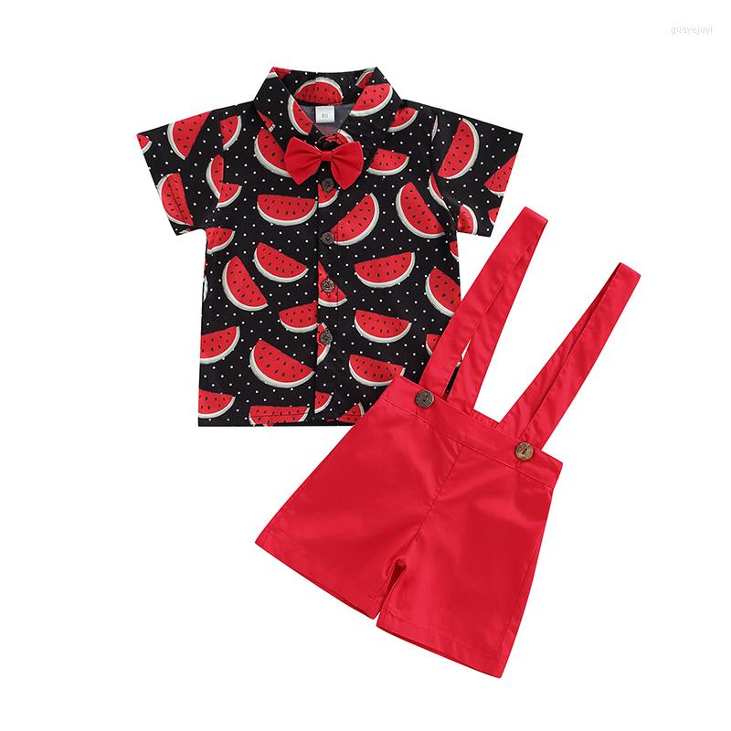 Clothing Sets Kids Boys Gentleman Outfit Watermelon Print Short Sleeve Button T-shirt And Casual Suspender Shorts Set, Picture shown
Clothing Sets Kids Boys Gentleman Outfit Watermelon Print Short Sleeve Button T-shirt And Casual Suspender Shorts Set, Picture shown