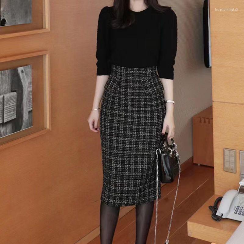 Skirts Elegant Tweed Plaid Women Skirt Korean Fashion Jupe High Waist Black Long Vintage Bodycon Faldas Mujer De Moda
Skirts Elegant Tweed Plaid Women Skirt Korean Fashion Jupe High Waist Black Long Vintage Bodycon Faldas Mujer De Moda