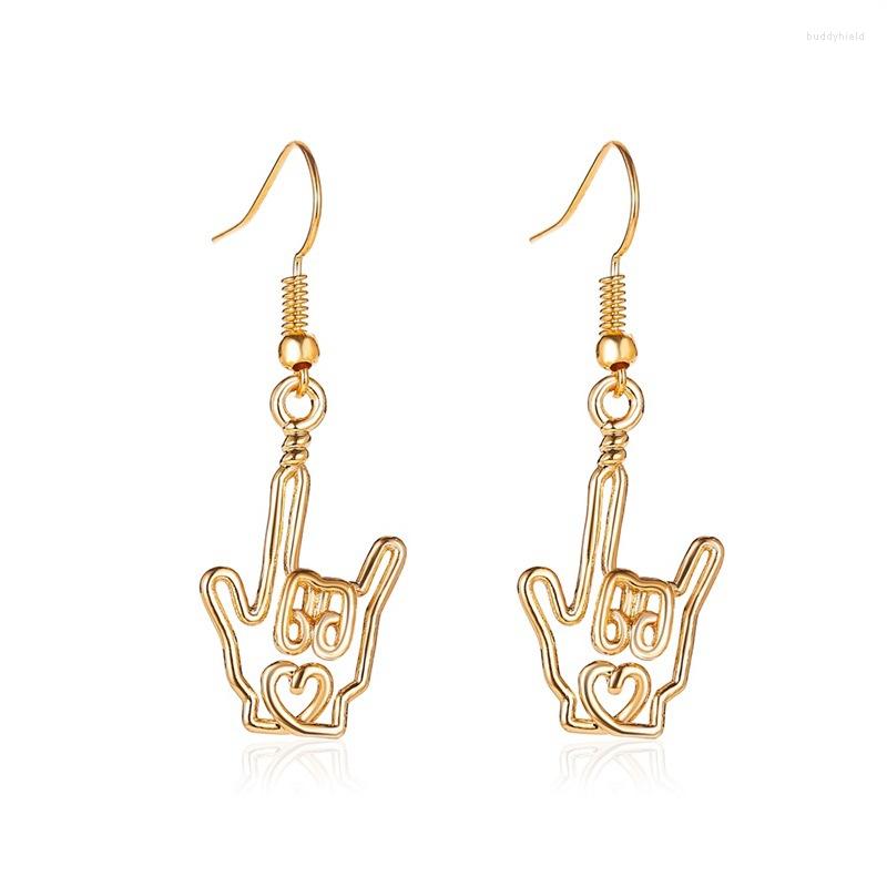 Dangle Earrings Fashion Creative Love You Line Gesture For Women DIY Simple Funny Gold Silver Color Hollow Heart Party Jewelry
Dangle Earrings Fashion Creative Love You Line Gesture For Women DIY Simple Funny Gold Silver Color Hollow Heart Party Jewelry