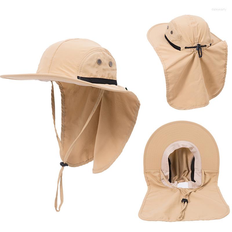 Berets Male Summer Breathable Sun Hats With Neck Flap Outdoor Wide Brim Fisherman Caps Women Men UV Protection Hiking Bucket Hat, Army green
Berets Male Summer Breathable Sun Hats With Neck Flap Outdoor Wide Brim Fisherman Caps Women Men UV Protection Hiking Bucket Hat, Army green
