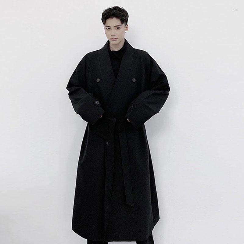 Men's Trench Coats Men's Fashion Irregular Double Breasted Long Coat With Belt 2022 Loose Elegant Windbreaker Autumn Winter, Black
Men's Trench Coats Men's Fashion Irregular Double Breasted Long Coat With Belt 2022 Loose Elegant Windbreaker Autumn Winter, Black