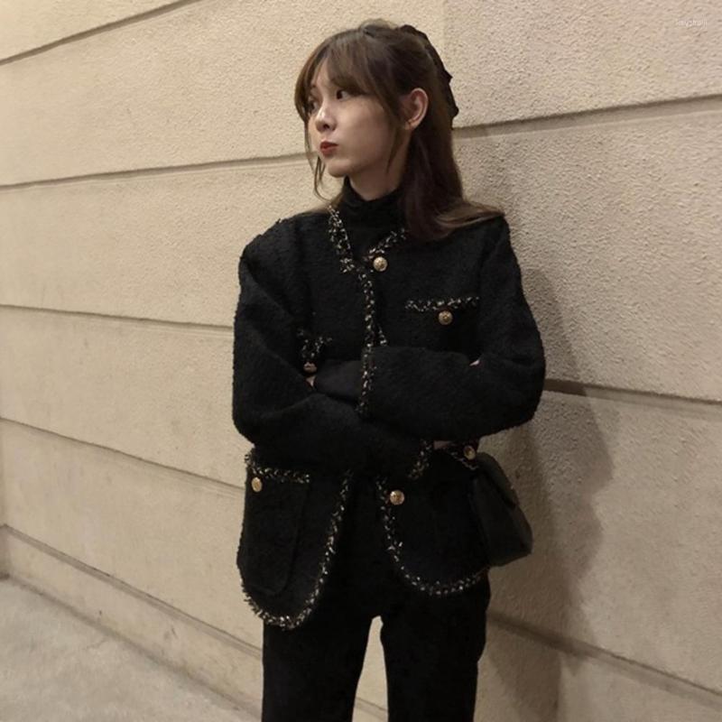 Women' Jackets Winter Coat Women Solid Color Lapel Long Sleeves Single-breasted Warm Office Korean Style V Neck Lady Jacket Female Clothes, Black
Women' Jackets Winter Coat Women Solid Color Lapel Long Sleeves Single-breasted Warm Office Korean Style V Neck Lady Jacket Female Clothes, Black