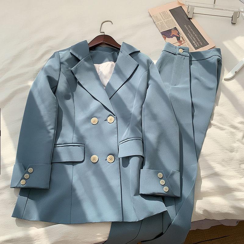 Women' Tracksuits Women 2022 Spring Autumn Vintage Pant Suit Female Notched Blazer Jacket & Office Wear Two Piece Casual Suits Sets, Sky blue
Women' Tracksuits Women 2022 Spring Autumn Vintage Pant Suit Female Notched Blazer Jacket & Office Wear Two Piece Casual Suits Sets, Sky blue