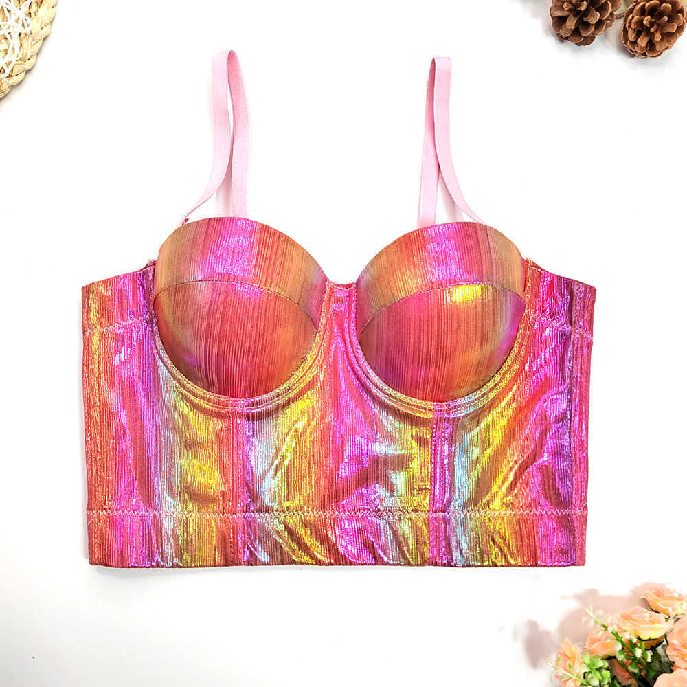 Rainbow Gradual Color Sling Vest Outwardly Wearing Temperament Elastic Backless Sexy Fishbone Wrapped Chest Removable Shoulder Belt Top, Glitter
Rainbow Gradual Color Sling Vest Outwardly Wearing Temperament Elastic Backless Sexy Fishbone Wrapped Chest Removable Shoulder Belt Top, Glitter