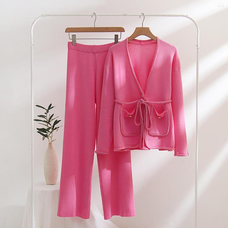 Women's Two Piece Pants Elegant Women V Neck Knitted Set Autumn Winter Pink Pockets Belt Loose Sweater Cardigan High Waist Wide-Leg Suit, Beige
Women's Two Piece Pants Elegant Women V Neck Knitted Set Autumn Winter Pink Pockets Belt Loose Sweater Cardigan High Waist Wide-Leg Suit, Beige