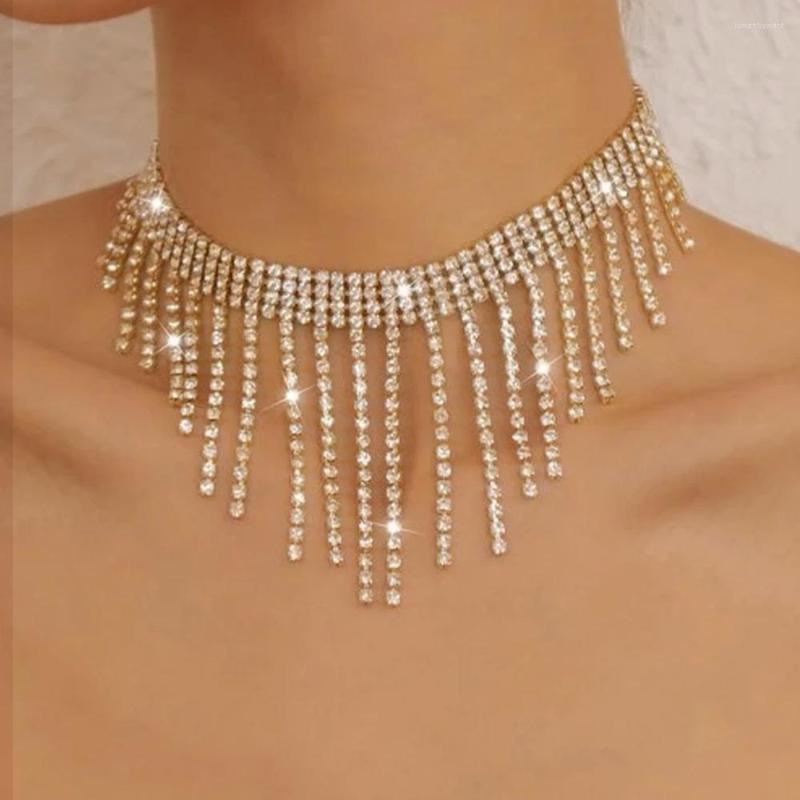 Choker Luxury Bridal Silver Color Tassel Necklace Rhinestone For Women Boho Trendy Vintage Short Chain Neckalces Collar Jewelry
Choker Luxury Bridal Silver Color Tassel Necklace Rhinestone For Women Boho Trendy Vintage Short Chain Neckalces Collar Jewelry