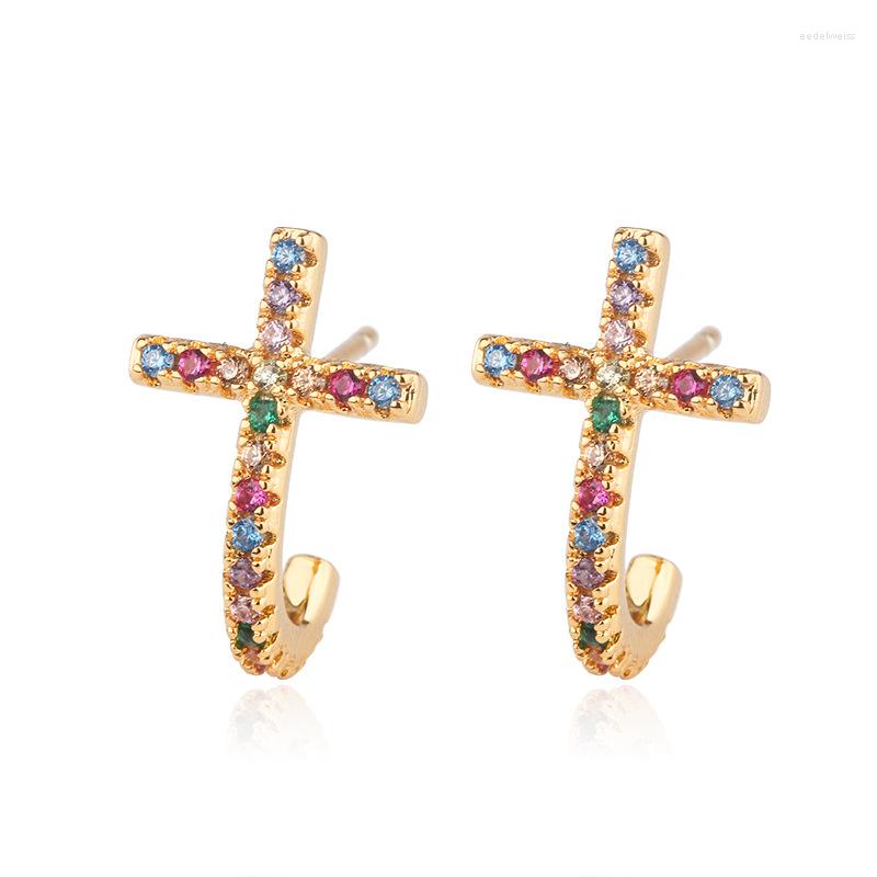Stud Earrings OMYFUN Cross Fashion Copper Personality Trend Push-back Rainbow Wholesale Women's Jewelry E76
Stud Earrings OMYFUN Cross Fashion Copper Personality Trend Push-back Rainbow Wholesale Women's Jewelry E76