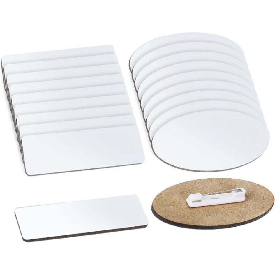 Sublimation Blank With White Pin DIY ID Badge Heat Transfer Name Tag Backing For Personalized Badges Fy5476 Ss1207 S s