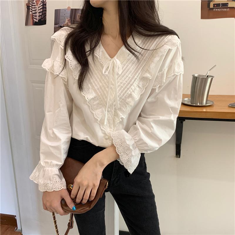 Women's Blouses 2022 Spring Women Hollow Out Vintage Casual Elegant Tops Shirt Solid Long Sleeve Korean Style Bow Loose Blusas, White
Women's Blouses 2022 Spring Women Hollow Out Vintage Casual Elegant Tops Shirt Solid Long Sleeve Korean Style Bow Loose Blusas, White