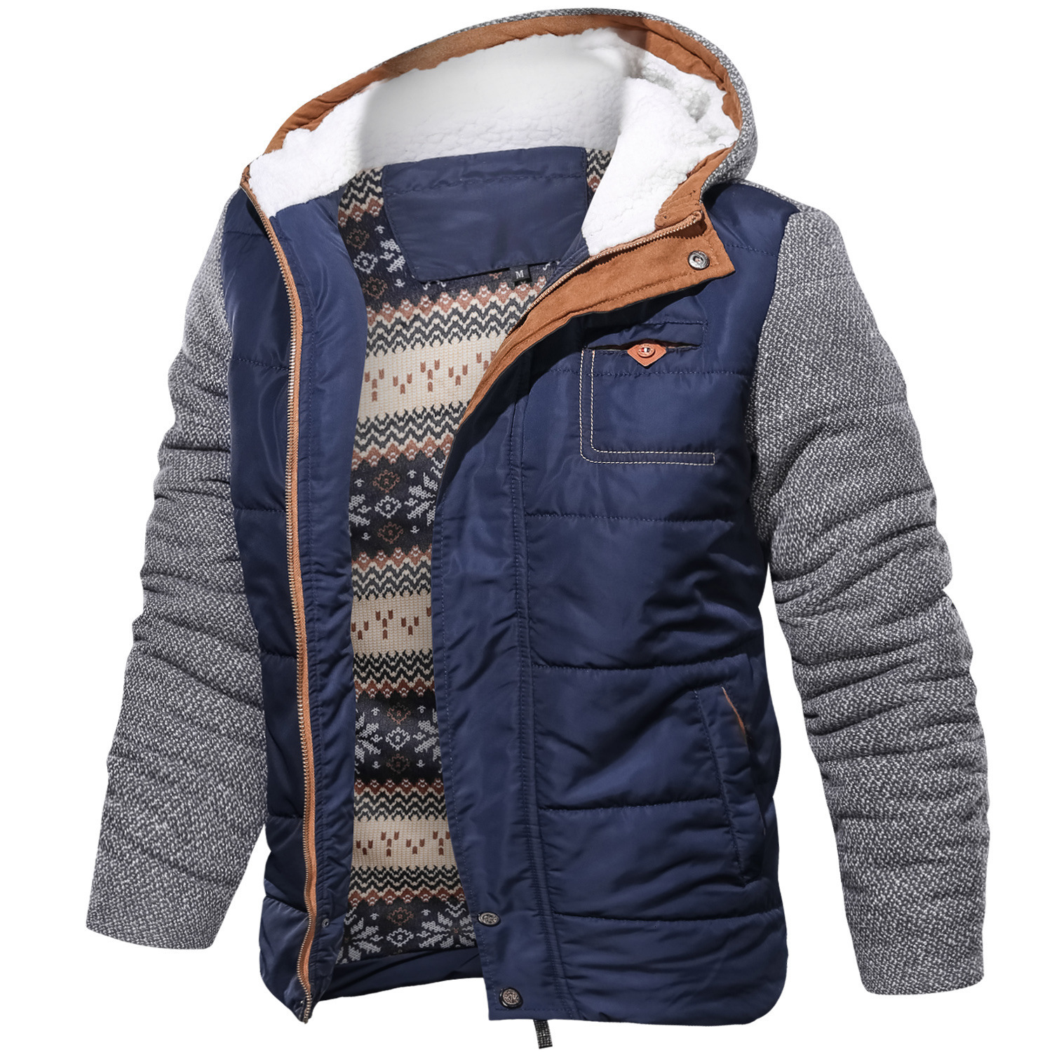 Men' Down Parkas Cotton Padded Jacket Patchwork Hooded Warm Winter Coat Thick Comfortable and Fashionable Clothing 3XL Large Size 221207, Black
Men' Down Parkas Cotton Padded Jacket Patchwork Hooded Warm Winter Coat Thick Comfortable and Fashionable Clothing 3XL Large Size 221207, Black