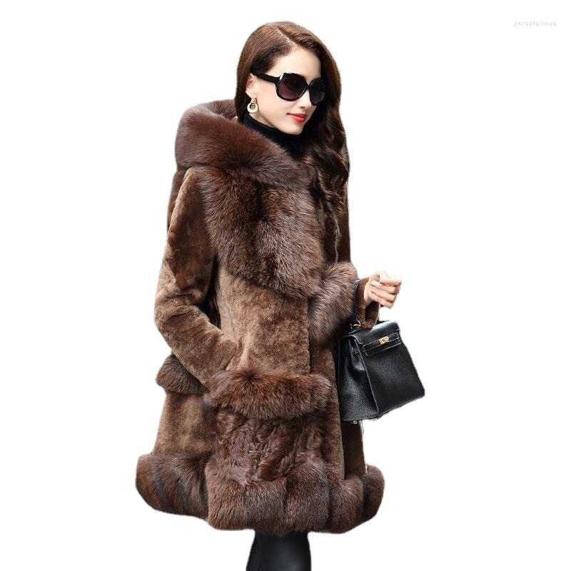 Women's Fur High End Women's Wear Medium Long Imitation Sheep Shearing Coat Winter Collar, Dark brown
Women's Fur High End Women's Wear Medium Long Imitation Sheep Shearing Coat Winter Collar, Dark brown