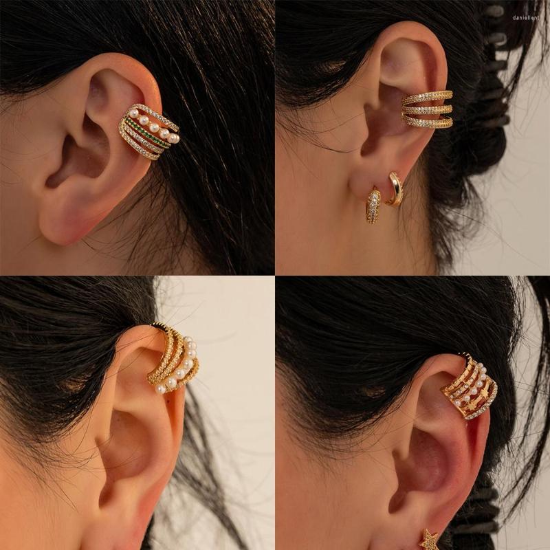 Backs Earrings 1 PC Statement Zircon Pearls Multi-layered Clip On Vintage Without Piercing Cartilage Ear Cuffs Boho Jewelry For Women
Backs Earrings 1 PC Statement Zircon Pearls Multi-layered Clip On Vintage Without Piercing Cartilage Ear Cuffs Boho Jewelry For Women
