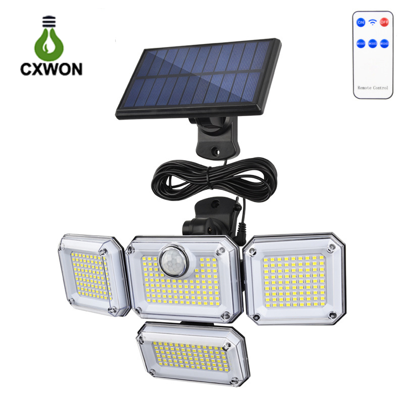 333 LED Solar Wall Lights Outdoor Motion Sensor 3 modes Separate Adjustable Head IP65 Waterproof with remote control
333 LED Solar Wall Lights Outdoor Motion Sensor 3 modes Separate Adjustable Head IP65 Waterproof with remote control