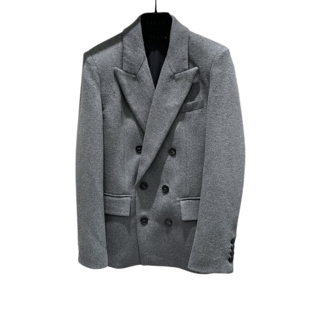 Autumn and winter 22 new style temperament slim lapel gray suit coat