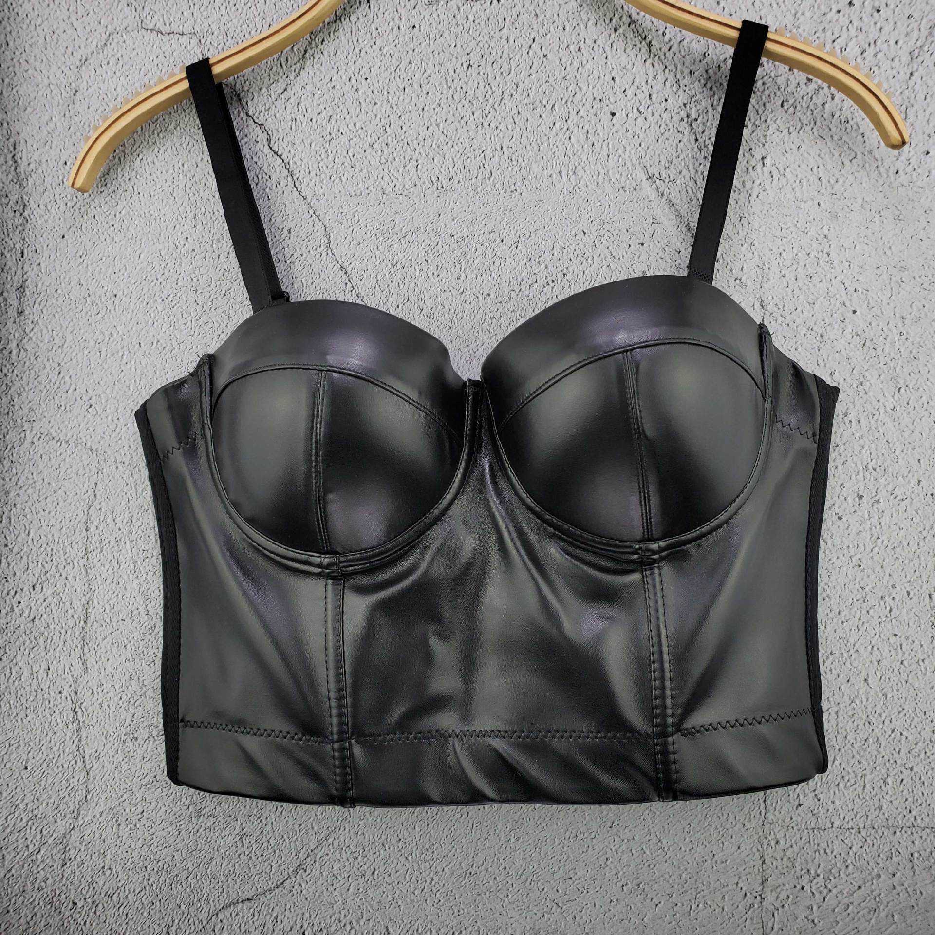 Leather suspender women's solid color summer elastic vest versatile sexy bra wrapped vest, White
Leather suspender women's solid color summer elastic vest versatile sexy bra wrapped vest, White