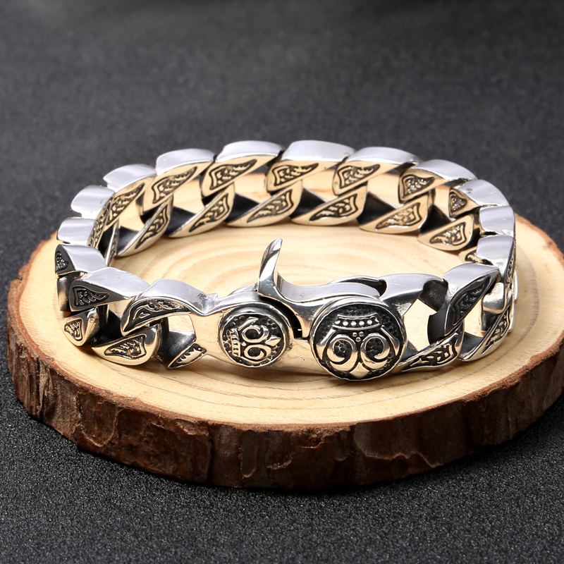 Charm Bracelets HX European and American Trend Men's Domineering Retro Ring Buckle Bracelet Punk Style Wrist Jewelry Jewelry 221206
Charm Bracelets HX European and American Trend Men's Domineering Retro Ring Buckle Bracelet Punk Style Wrist Jewelry Jewelry 221206