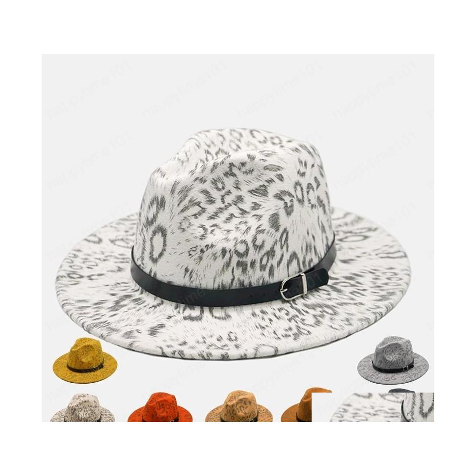 Wide Brim Hats Bucket Hats Fashion Winter Quality Wool Wide Brim Fedora Hat Women Leopard Felt Hats Panama Jazz Fedoras For Men Ch Dhwp4
Wide Brim Hats Bucket Hats Fashion Winter Quality Wool Wide Brim Fedora Hat Women Leopard Felt Hats Panama Jazz Fedoras For Men Ch Dhwp4